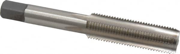 Kennametal - 1/2-20 UNF 3B 4 Flute Bright Finish High Speed Steel Straight Flute Standard Hand Tap - Bottoming, Left Hand Thread, 3-3/8" OAL, 1.656" Thread Length, H3 Limit, Oversize - Exact Tooling