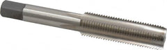 Kennametal - 1/2-20 UNF 3B 4 Flute Bright Finish High Speed Steel Straight Flute Standard Hand Tap - Bottoming, Left Hand Thread, 3-3/8" OAL, 1.656" Thread Length, H3 Limit, Oversize - Exact Tooling