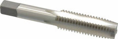 Kennametal - 5/8-11 UNC 3B 4 Flute Bright Finish High Speed Steel Straight Flute Standard Hand Tap - Plug, Left Hand Thread, 3.81" OAL, 1.813" Thread Length, H3 Limit, Oversize - Exact Tooling