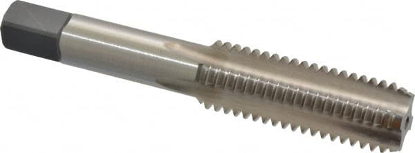 Kennametal - 5/8-11 UNC 3B 4 Flute Bright Finish High Speed Steel Straight Flute Standard Hand Tap - Bottoming, Left Hand Thread, 3-13/16" OAL, 1.813" Thread Length, H3 Limit, Oversize - Exact Tooling