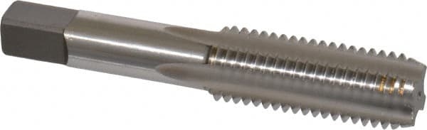 Kennametal - 3/4-10 UNC 4 Flute Bright Finish High Speed Steel Straight Flute Standard Hand Tap - Bottoming, Left Hand Thread, 4-1/4" OAL, 2" Thread Length, H3 Limit, Oversize - Exact Tooling