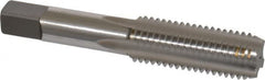 Kennametal - 3/4-10 UNC 4 Flute Bright Finish High Speed Steel Straight Flute Standard Hand Tap - Bottoming, Left Hand Thread, 4-1/4" OAL, 2" Thread Length, H3 Limit, Oversize - Exact Tooling