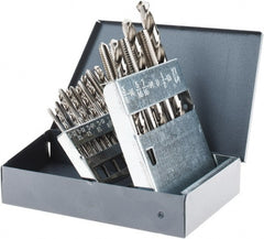 Chicago-Latrobe - #25 Drill, F to U Drill, #6-32 to 1/2-13 Tap, Hand Tap and Drill Set - Bright Finish High Speed Steel Drills, Bright Finish High Speed Steel Taps, Plug Chamfer, 18 Piece Set - Exact Tooling
