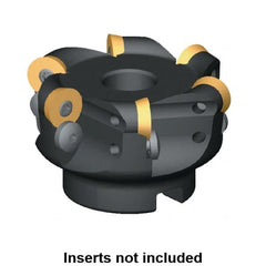 Kennametal - 1.37" Cut Diam, 0.315" Max Depth, 3/4" Arbor Hole, 4 Inserts, RDHX 16... Insert Style, Indexable Copy Face Mill - KDM200 Cutter Style, 1.97" High, Series KDM - Exact Tooling