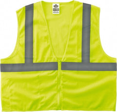 Ergodyne - Size S/M High Visibility Lime Mesh General Purpose Vest - 36 to 44" Chest, ANSI/ISEA 107, Zipper Closure, 1 Pocket, Polyester - Exact Tooling