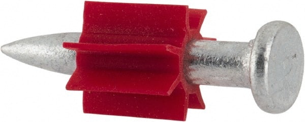 Powers Fasteners - 0.145" Shank Diam, Grade 1062 Steel Powder Actuated Drive Pin - 0.3" Head Diam, 1" Shank Length - Exact Tooling