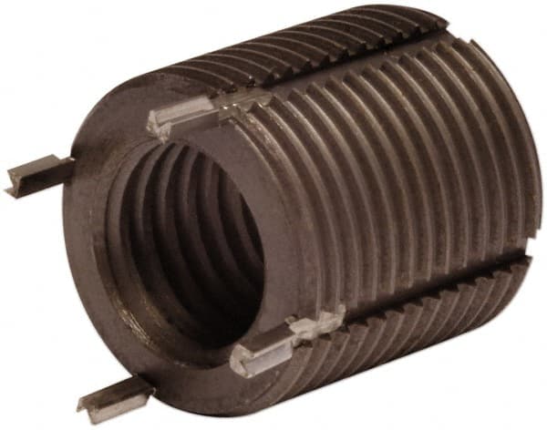 Recoil - 1-1/2 - 6 Internal, 1-7/8 - 12 External, 2" Insert Length, Heavy Duty Keylocking Thread Inserts - Carbon Steel, Zinc Phosphate Finish, Grade C1215 - Exact Tooling