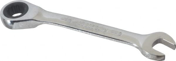 Blackhawk by Proto - 8mm 12 Point Combination Wrench - 15° Head Angle, 3-1/2" OAL, Steel, Chrome Finish - Exact Tooling