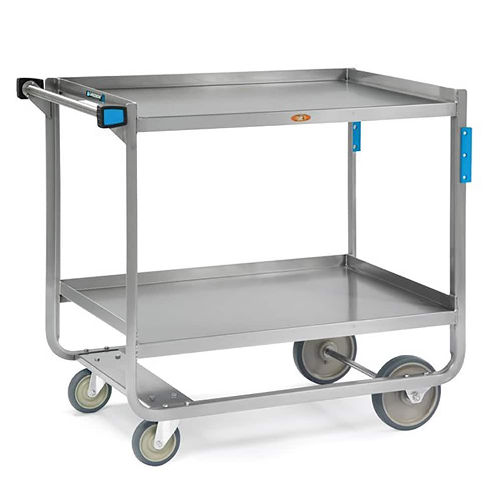 Lakeside - Carts; Type: Utility Cart ; Load Capacity (Lb.): 1000.000 ; Number of Slots: 0 ; Number of Shelves: 2 ; Width (Inch): 25-3/4 ; Length (Inch): 48 - Exact Tooling