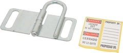 Master Lock - Single Jaw, 1" Jaw Diam, 4 PadLocks, Steel Lockout Hasp - Fold-Over with Slot, 3-1/4" Long, Silver - Exact Tooling