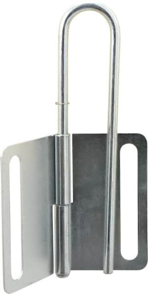Master Lock - Single Jaw, 1" Jaw Diam, 8 PadLocks, Steel Lockout Hasp - Fold-Over with Slot, 6-5/8" Long, Silver - Exact Tooling