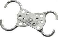 Master Lock - Double Jaw, 1 to 1-1/2" Jaw Diam, 8 PadLocks, Aluminum Lockout Hasp - Scissor Action, 5-7/8" Long, Silver - Exact Tooling