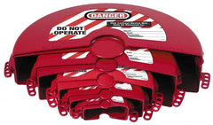 Master Lock - 13 Inch Max Valve Handle Size, Xenoy Rotating Gate Valve Wheel Lockout Set - 5/16 Inch Max Shackle Diameter, Red - Exact Tooling