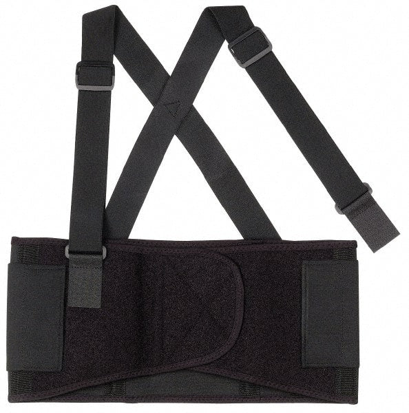Ergodyne - Size 3XL, Elastic Belt with Adjustable Shoulder Straps - 46 to 52" Waist, 7-1/2" Wide, Detachable Strap, Black - Exact Tooling