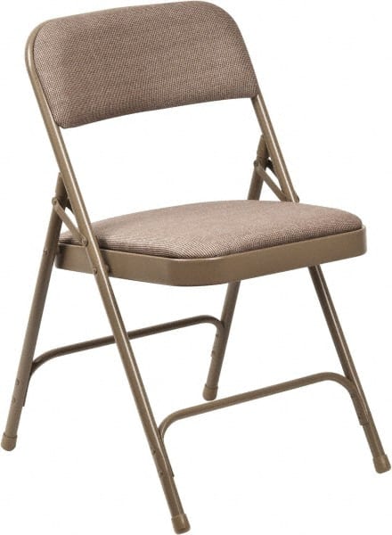 NPS - 15-3/4" Wide x 16" Deep x 29-1/2" High, Steel Folding Chair with Fabric Padded Seat - Beige - Exact Tooling