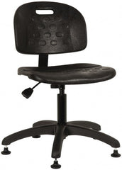Made in USA - Adjustable Chair - 19-1/4" Wide x 17-1/4" Deep, Polyurethane Seat, Black - Exact Tooling