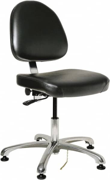 Bevco - ESD Swivel Chair - 20" Wide x 18" Deep, Vinyl Seat, Black - Exact Tooling