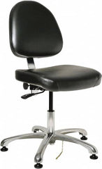 Bevco - ESD Swivel Chair - 20" Wide x 18" Deep, Vinyl Seat, Black - Exact Tooling