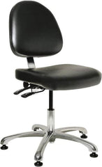 Bevco - Pneumatic Height Adjustable Chair - 20" Wide x 18" Deep, Vinyl Seat, Black - Exact Tooling