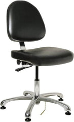Bevco - Adjustable Chair - 20" Wide x 18" Deep, Vinyl Seat, Black - Exact Tooling