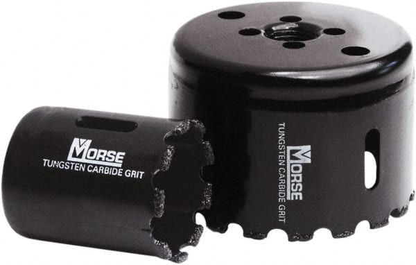 M.K. MORSE - 1-3/4" Diam, 1-15/16" Cutting Depth, Hole Saw - Carbide Grit Saw, Gulleted Edge - Exact Tooling