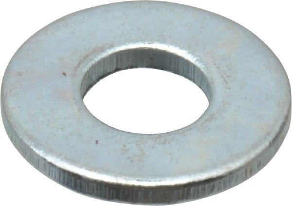 Value Collection - #8 Screw, Grade 2 Steel SAE Flat Washer - 0.183" ID x 0.45" OD, 0.067" Thick, Zinc-Plated Finish - Exact Tooling