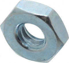 Value Collection - #10-24 UNC Steel Right Hand Hex Nut - 3/8" Across Flats, 1/8" High, Zinc-Plated Finish - Exact Tooling