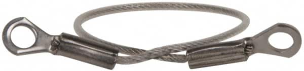 Made in USA - 6" Long, Stainless Steel Cable Eye & Eye End, Quick Release Pin Lanyard - 3/64" Cable Diam, 3/16" Hole Diam, Nylon Cable - Exact Tooling