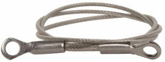 Made in USA - 18" Long, Stainless Steel Cable Eye & Eye End, Quick Release Pin Lanyard - 3/64" Cable Diam, 3/16" Hole Diam, Nylon Cable - Exact Tooling