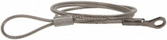 Made in USA - 12" Long, Stainless Steel Cable Loop & Eye End, Quick Release Pin Lanyard - 3/64" Cable Diam, 3/16" Hole Diam, Nylon Cable - Exact Tooling