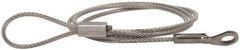 Made in USA - 18" Long, Stainless Steel Cable Loop & Eye End, Quick Release Pin Lanyard - 3/64" Cable Diam, 3/16" Hole Diam, Nylon Cable - Exact Tooling