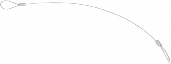 Made in USA - 12" Long, Stainless Steel Cable Loop & Loop End, Quick Release Pin Lanyard - 3/64" Cable Diam, Nylon Cable - Exact Tooling