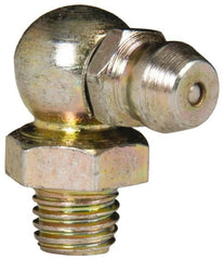 Value Collection - 90° Head Angle, 1/4-28 Steel Standard Grease Fitting - 9.53mm Hex - Exact Tooling
