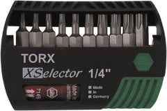 Wiha - 10 Piece, 1/4" Drive Screwdriver Torx Insert Bit Set - T7 to T40 Torx - Exact Tooling