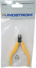 Lindstrom Tool - 4-1/4" OAL, 0.049" Capacity, Full-Flush Diagonal Cutter - 3/8" Jaw Length, Tapered Head, Plastic Ergonomic Handle - Exact Tooling