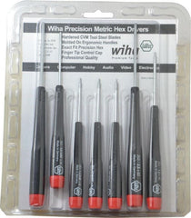 Wiha - 7 Piece, 0.71 to 3mm Precision Hex Driver Set - Comes in Display Box - Exact Tooling