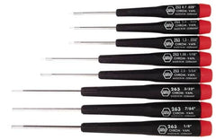 Wiha - 8 Piece Hex Key Set - Hex Range 0.028 to 1/8" - Exact Tooling