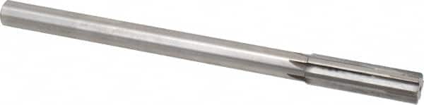 Made in USA - 0.634" Carbide-Tipped 6 Flute Chucking Reamer - Straight Flute, 9/16" Straight Shank, 2-1/4" Flute Length, 9" OAL - Exact Tooling