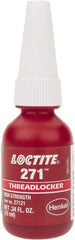 Loctite - 10 mL Bottle, Red, High Strength Liquid Threadlocker - Series 271, 24 hr Full Cure Time, Hand Tool, Heat Removal - Exact Tooling