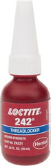 Loctite - 10 mL Bottle, Blue, Medium Strength Liquid Threadlocker - Series 242, 24 hr Full Cure Time, Hand Tool, Heat Removal - Exact Tooling