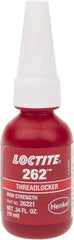 Loctite - 10 mL Bottle, Red, High Strength Liquid Threadlocker - Series 262, 24 hr Full Cure Time, Hand Tool, Heat Removal - Exact Tooling