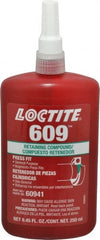 Loctite - 250 mL Bottle, Green, Medium Strength Liquid Retaining Compound - Series 609, 24 hr Full Cure Time, Heat Removal - Exact Tooling