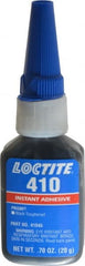 Loctite - 0.70 oz Bottle Black Instant Adhesive - Series 410, 90 sec Fixture Time, 24 hr Full Cure Time, Bonds to Metal, Plastic & Rubber - Exact Tooling