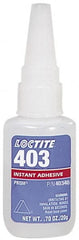 Loctite - 0.70 oz Bottle Clear Instant Adhesive - Series 403, 50 sec Fixture Time, 24 hr Full Cure Time, Bonds to Plastic & Rubber - Exact Tooling