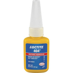 Loctite - 0.33 oz Bottle Clear Instant Adhesive - Series 404, 30 sec Fixture Time, 24 hr Full Cure Time, Bonds to Plastic & Rubber - Exact Tooling