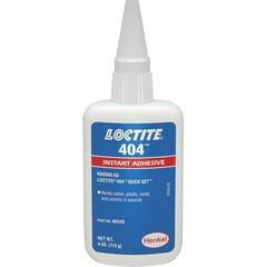 Loctite - 4 oz Bottle Clear Instant Adhesive - Series 404, 30 sec Fixture Time, 24 hr Full Cure Time, Bonds to Plastic & Rubber - Exact Tooling