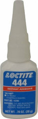 Loctite - 0.70 oz Bottle Clear Instant Adhesive - Series 444, 30 sec Fixture Time, 24 hr Full Cure Time, Bonds to Metal, Plastic & Rubber - Exact Tooling