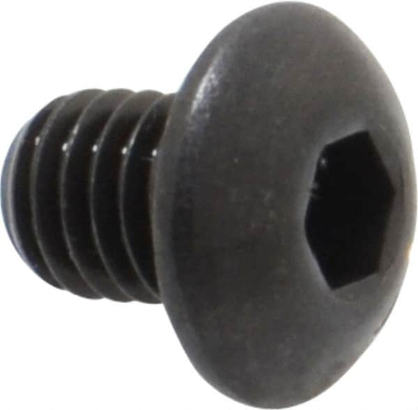Value Collection - #10-32 UNF Hex Socket Drive, Button Screw - Alloy Steel, Black Oxide Finish, 1/4" Length Under Head - Exact Tooling