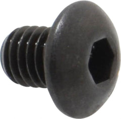 Value Collection - #10-32 UNF Hex Socket Drive, Button Screw - Alloy Steel, Black Oxide Finish, 1/4" Length Under Head - Exact Tooling