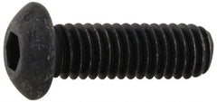 Value Collection - #10-24 UNC Hex Socket Drive, Button Screw - Alloy Steel, Black Oxide Finish, 3/4" Length Under Head - Exact Tooling